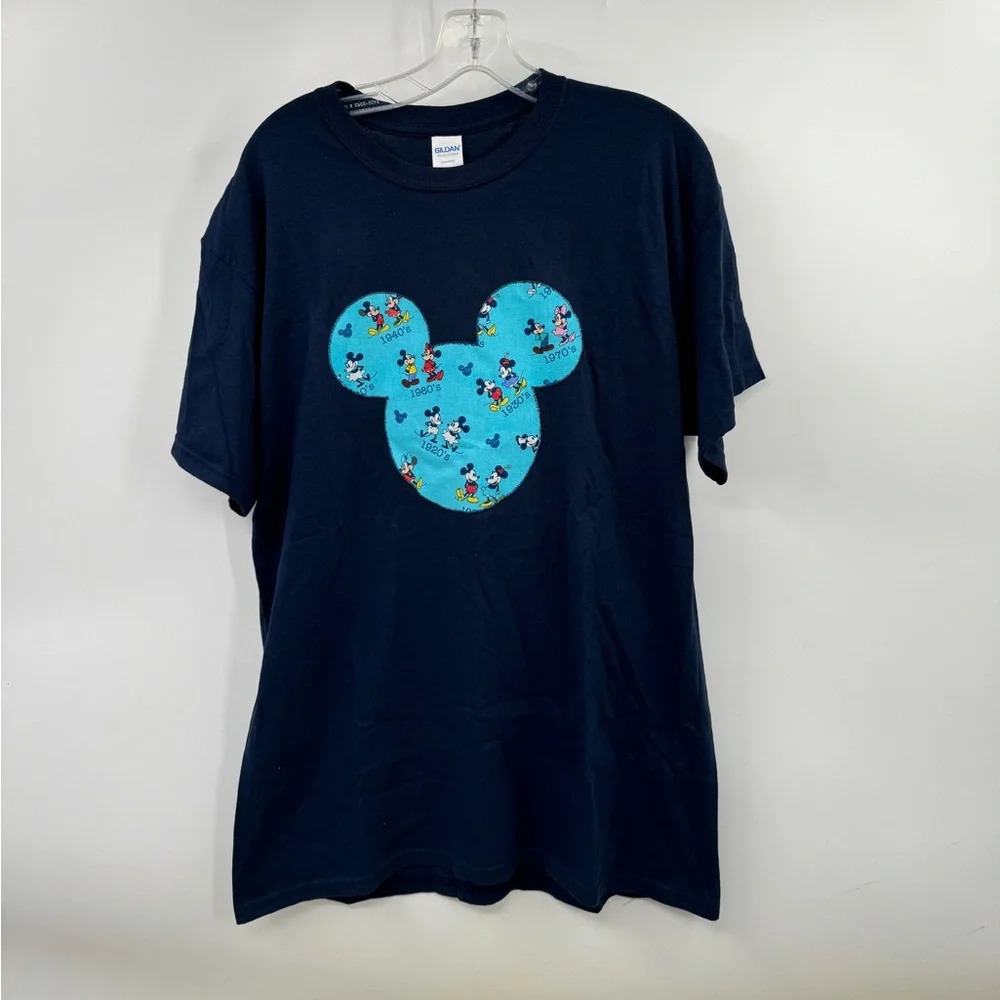 Gildan Heavy Cotton Disney Mickey and Minnie era 80s 90s Blue shirt size L